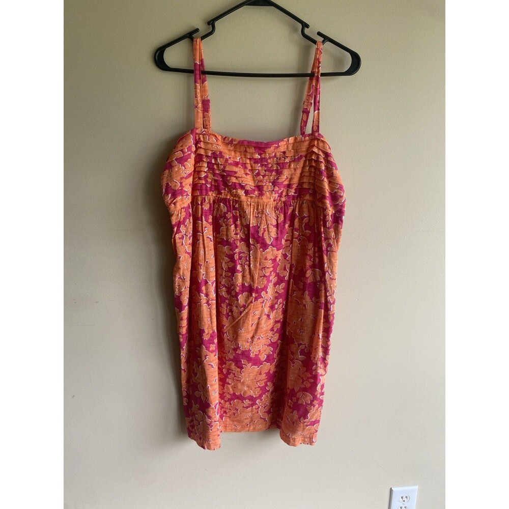 Old Navy Sun Dress Womens Large Orange Pink Knee Length Boho Strappy Party NWT